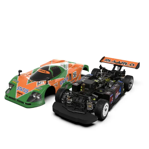 Rlaarlo Ak-787 Carbon Brushless 1:10 Scale Race Car - Orange (Dual Motor Version)