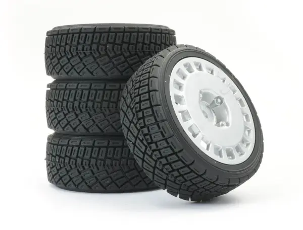 Fastrax 1/10th Rally Angle Tyre/Wheel Set Silver (4)