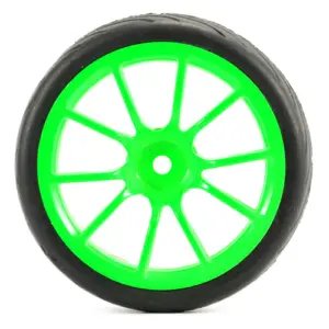 Fastrax 1/10 Street/Tread Tyre 10sp Neon Green Wheel