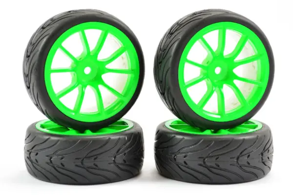 Fastrax 1/10 Street/Tread Tyre 10sp Neon Green Wheel