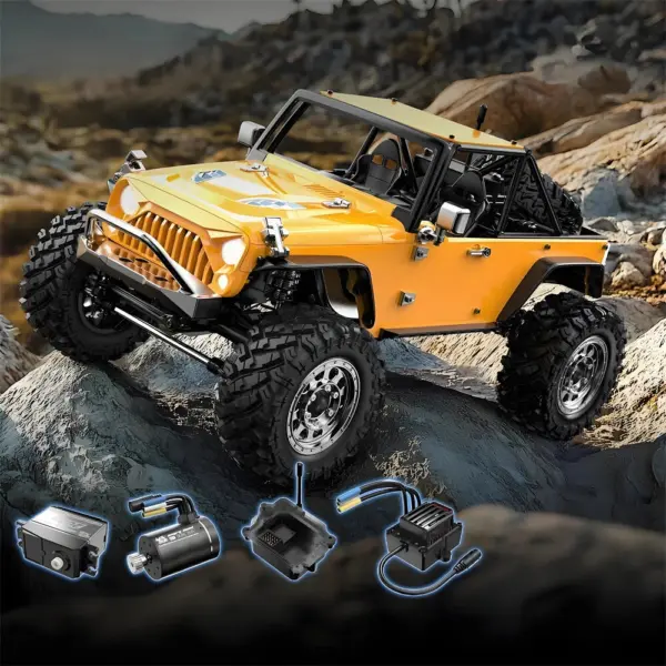 MJX H12y+ Pro Brushless 1:12th Scale Crawler Truck (2s Lipo Version) - Yellow