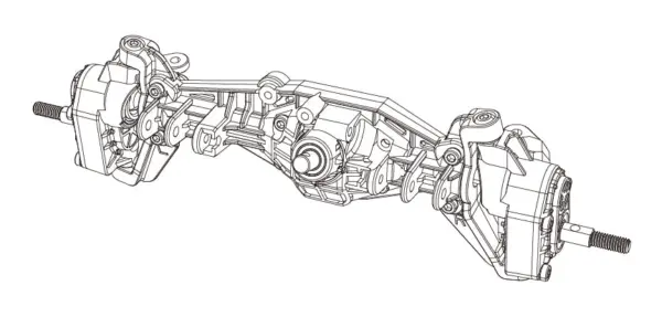 MJX Hyper Go H12y Front Axle Assembly - Part Number P12ysa