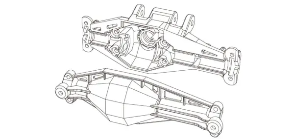 MJX Hyper Go H12y Rear Axle Case - Part Number P12ysb01 – view 2