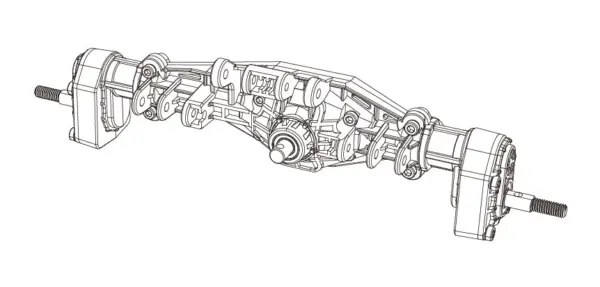 MJX Hyper Go H12y Rear Axle Assembly - Part Number P12ysb