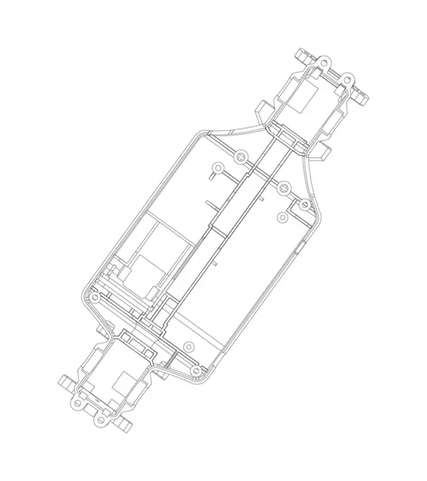 MJX Hyper Go 20208 Bottom Frame Chassis - Part Number P2015b – view 2