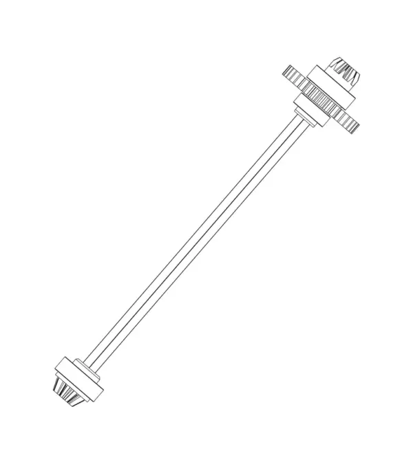 MJX Hyper Go 20208 Center Drive Rod and Gears - Part Number P2040 – view 2