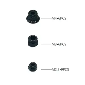 Rlaarlo Nylon Lock Nut Set (m2.5 & M3 & M4) - Part Number R10105