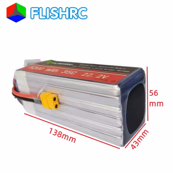 FLISHRC Lipo Battery 5200mAh 6S 22.2V 35C for FL500