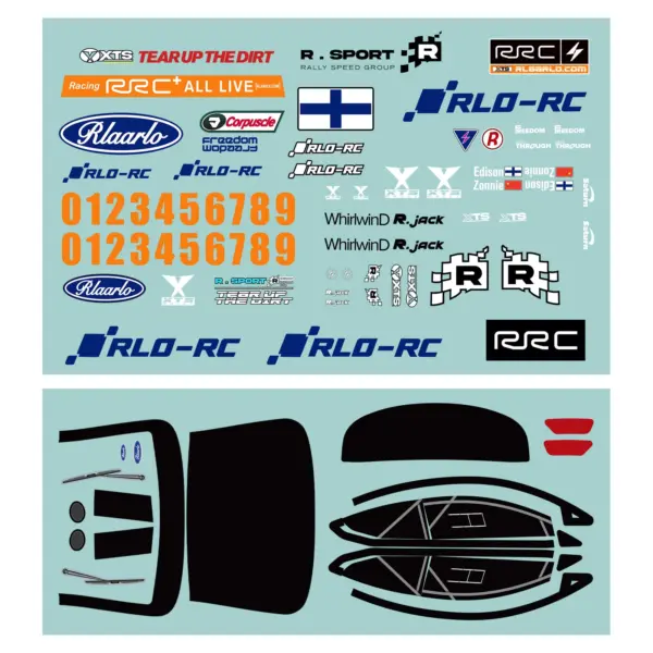 Rlaarlo XTS F10 Replacement Sticker Decal Pack (Carbon) - Part Number XTS-035