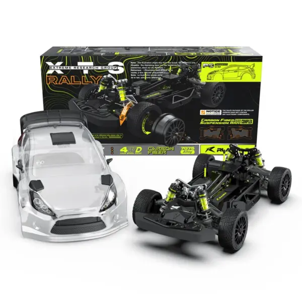 Rlaarlo XTS F10 Carbon 1:10 Scale Rally Car Rolling Chassis - (Clear Shell)