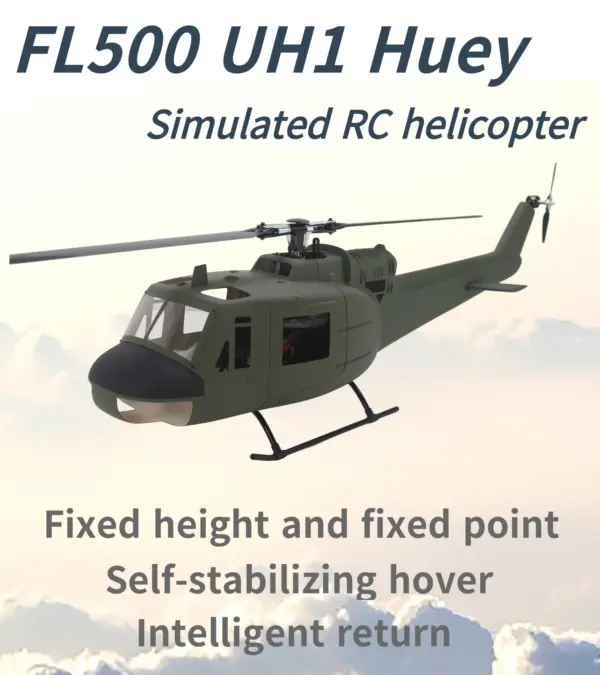 FLISHRC FL500 UH-1 Huey 500-Class GPS Scale RC Helicopter (RTF)