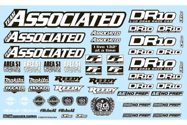Team Associated Dr10 Decal Sheet – view 2