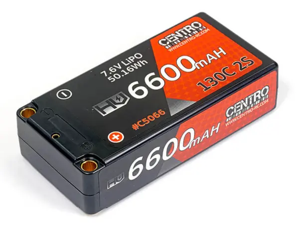 Centro Hv 2s 6600mah 7.6v 130c Hardcase Shorty Lipo Battery