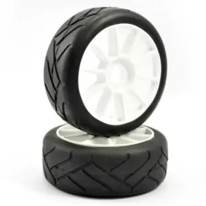 Fastrax 1/8th Premounted Slick Tyres 'Grid Iron/10 Spoke'
