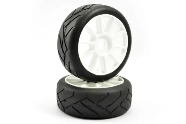 Fastrax 1/8th Premounted Slick Tyres 'Grid Iron/10 Spoke'
