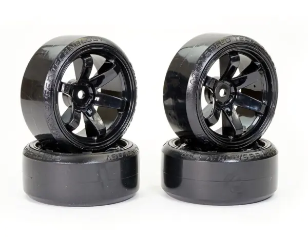Fastrax 1/10 Street/Drift Tyre 6-Spoke Wheel (6mm Offset) - Black