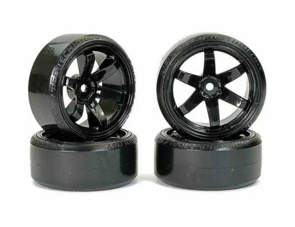 Fastrax 1/10 Street/Drift Tyre 6-Spoke Wheel (6mm Offset) - Black