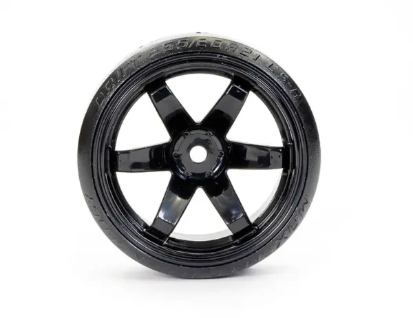 Fastrax 1/10 Street/Drift Tyre 6-Spoke Wheel (6mm Offset) - Black