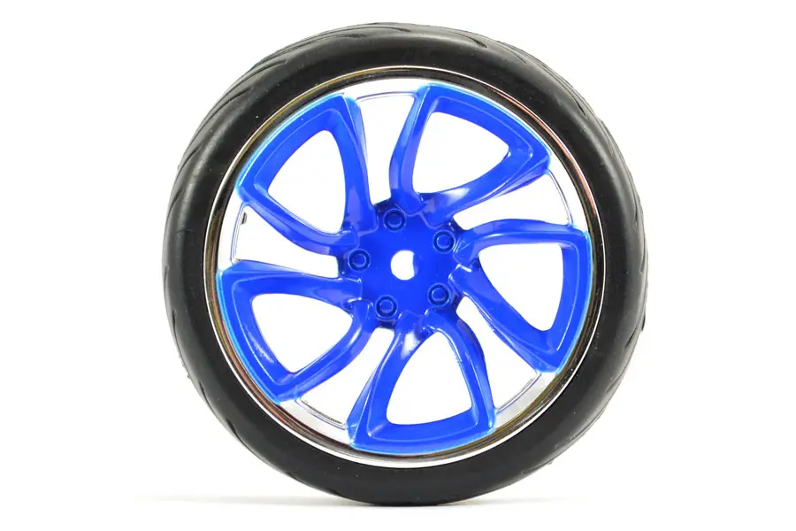 Fastrax 1/10 Street/Tread Tyre Tri-5 Blue/Chrome Wheel – view 4