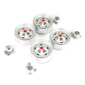 Fastrax Aluminum Beadlock Star 1.9" Wheels - Silver (4pc)