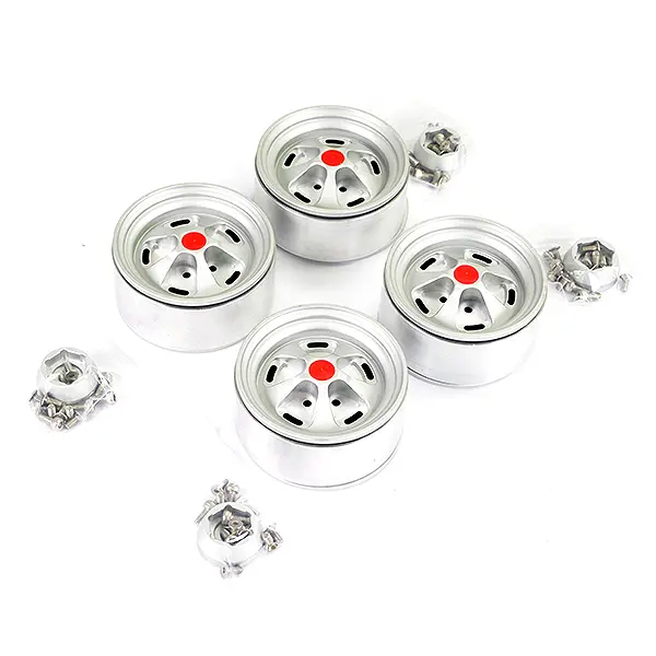 Fastrax Aluminum Beadlock Star 1.9" Wheels - Silver (4pc)