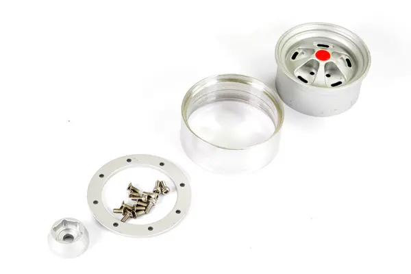 Fastrax Aluminum Beadlock Star 1.9" Wheels - Silver (4pc)