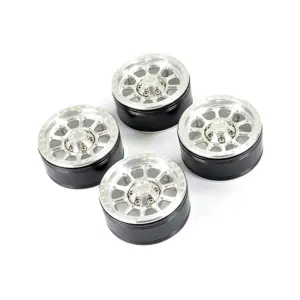 Fastrax Aluminum Beadlock Ten 1.9" Wheels - Silver (4pc)