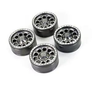Fastrax Aluminum Beadlock Ten 1.9" Wheels - Titanium (4pc)