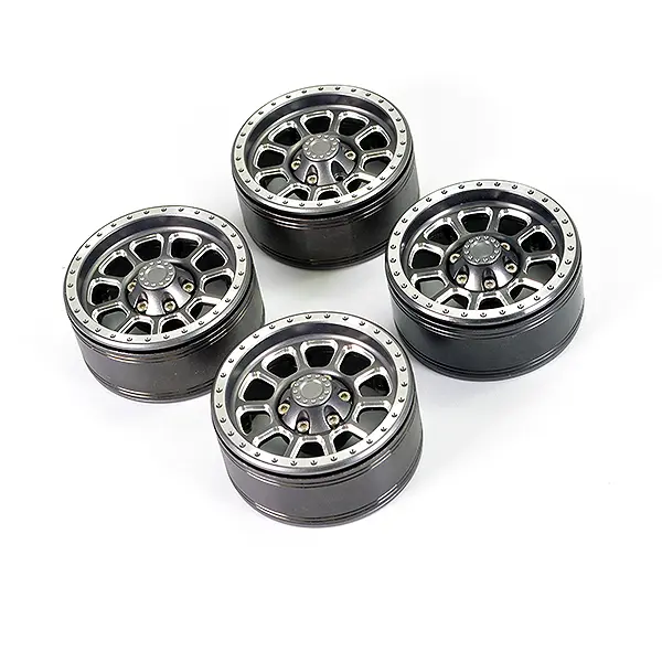 Fastrax Aluminum Beadlock Ten 1.9" Wheels - Titanium (4pc)