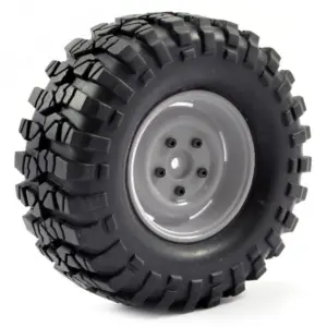 Fastrax 1:10 Crawler Sawblock 1.9 Scale Grey Wheel Ø108mm Tyre (Pair)