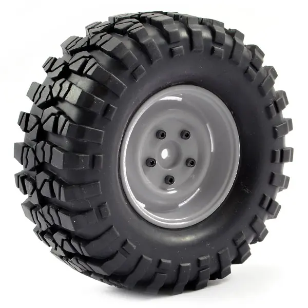 Fastrax 1:10 Crawler Sawblock 1.9 Scale Grey Wheel Ø108mm Tyre (Pair)