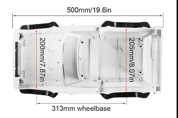 Fastrax 1/10 Rockee Fullcab & Interior Hardbody 313mm - White