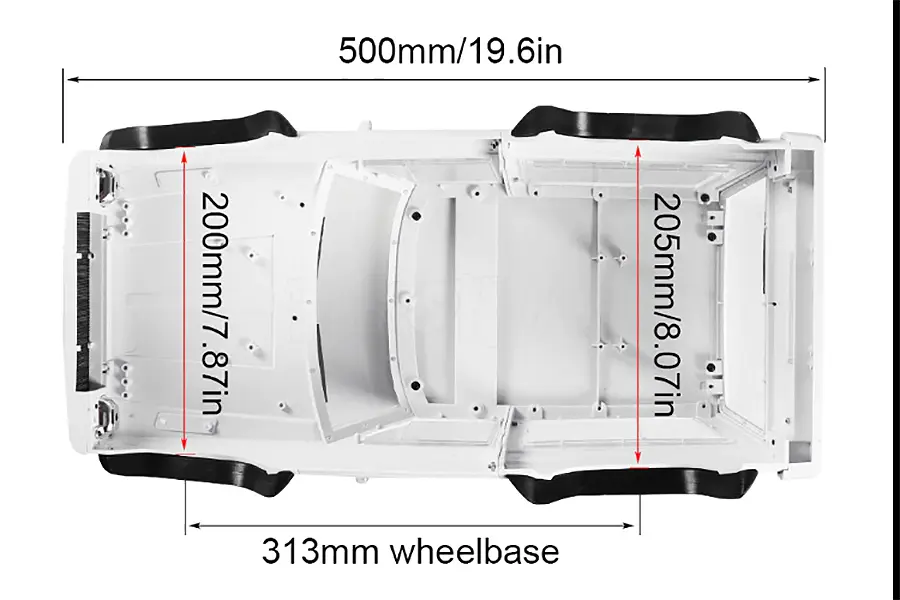 Fastrax 1/10 Rockee Fullcab & Interior Hardbody 313mm - White – view 5