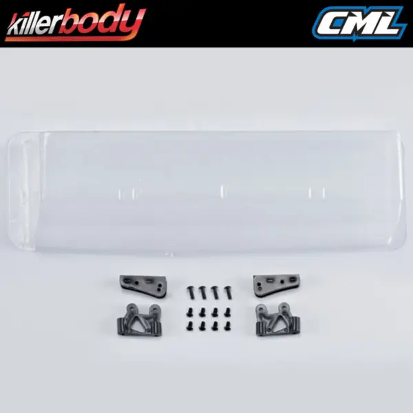 Killerbody Clear Lexan Rear Wing & Mounts for 1/7