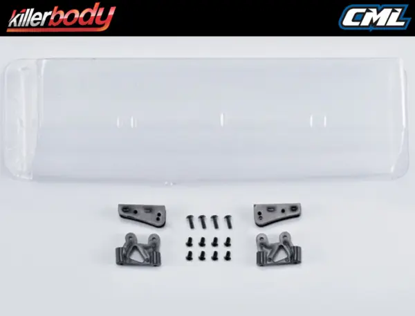 Killerbody Clear Lexan Rear Wing & Mounts for 1/7