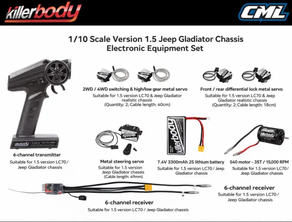 Killerbody 1.5v Mercury Kit Fits Kb48765 Jeep Rubicon Body