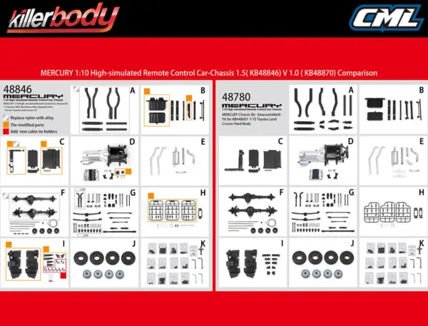 Killerbody 1.5v Mercury Kit Fits Kb48601 Toyota Lc70 Body