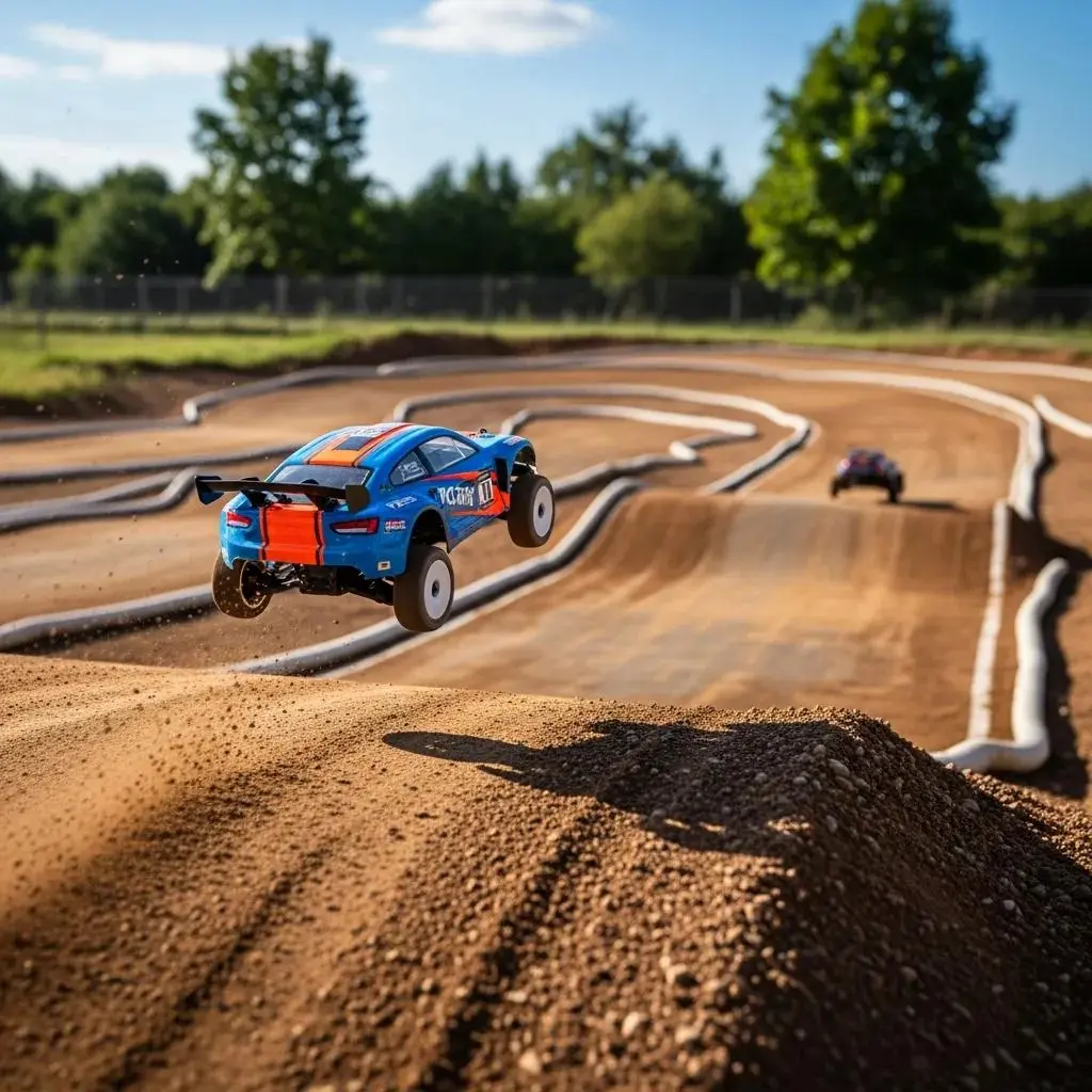 RC car on a well-designed track showcasing flow and challenge