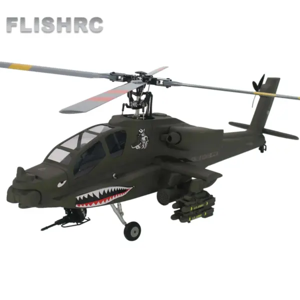 FLISHRC 500 Size AH-64 Apache Scale RC Helicopter – RTR (Ready to Run)