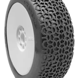 Aka Scribble 1:8 Buggy Tyre Soft Longwear on White Evo Wheels (2)