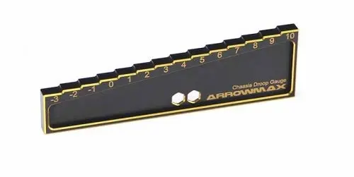 Chassis Droop Gauge 3 to 10 Mm for 1:8+1:10 Cars (20mm) Black Golden