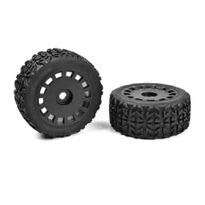 Corally Off-Road 1/8 Truggy Tires Tracer Glued on Black Rims