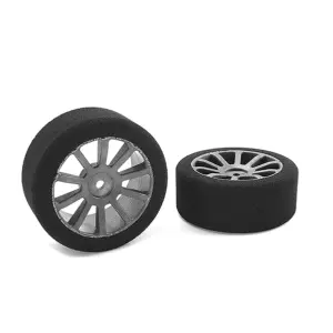 Corally Attack Foam Tyres 1/10 Gp Touring 37 Shore 26mm Front Carbon Rims 2pcs