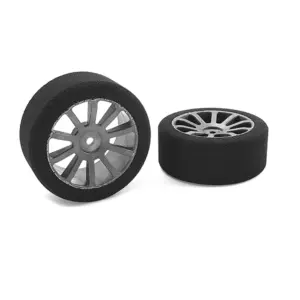 Corally Attack Foam Tyres 1/10 Gp Touring 40 Shore 26mm Front Carbon Rims 2pcs