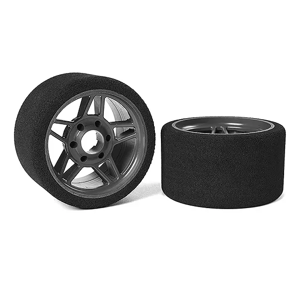 Corally Attack Foam Tyres 1/8 Ssx8 35 Shore Front 65mm Carbon Flex Rims 2pcs