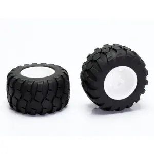 Cen Racing Wheel & Tire Glued (White)