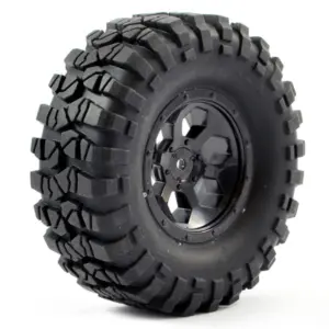 FTX Outback Pre-Mounted 6hex/Tyre (2) - Black