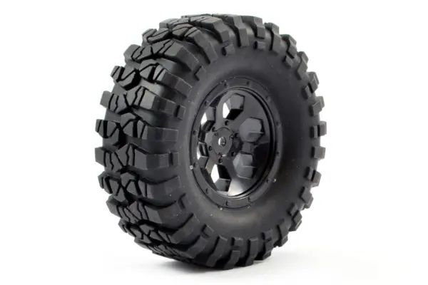 FTX Outback Pre-Mounted 6hex/Tyre (2) - Black