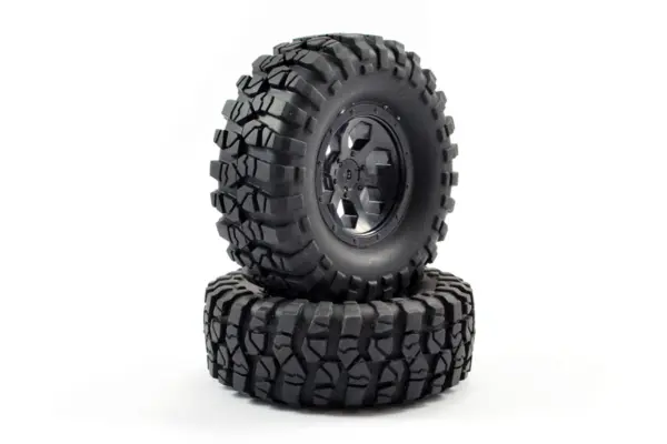 FTX Outback Pre-Mounted 6hex/Tyre (2) - Black