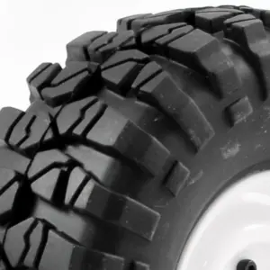FTX Outback Pre-Mounted Steel Look Lug/Tyre (2) - White – view 2